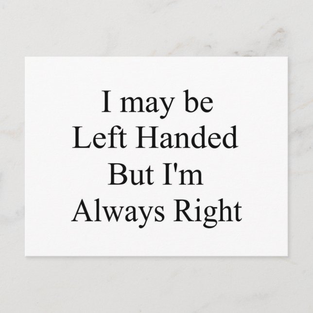 Left Handed Postcard (Front)