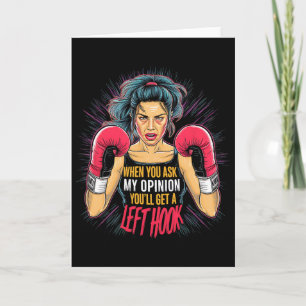 Left Hook Opinion Boxing Wife Fun Martial Arts Card