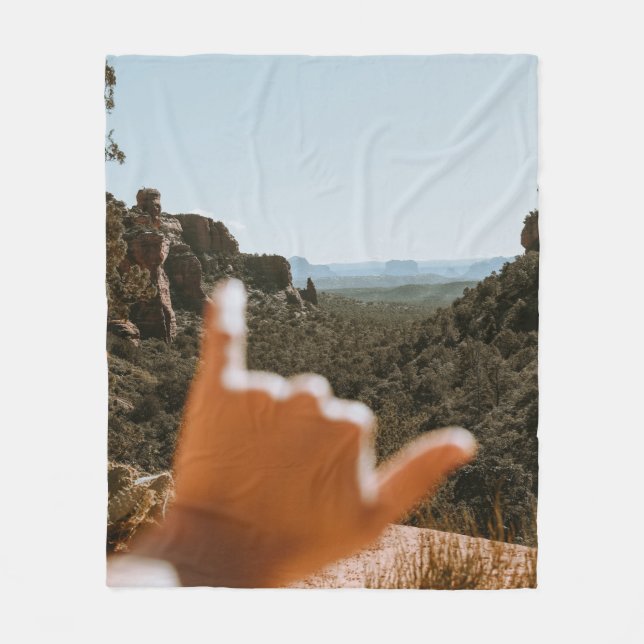 Left human hand fleece blanket (Front)