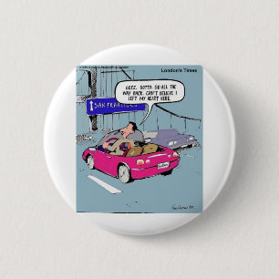 Left My Heart In San Francisco Funny Gifts & Tees 6 Cm Round Badge