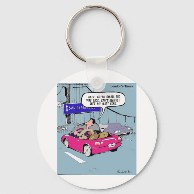 Left My Heart In San Francisco Funny Gifts & Tees Key Ring (Front)
