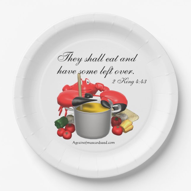 Left overs 2 Kings 4:43 Paper Plate (Front)