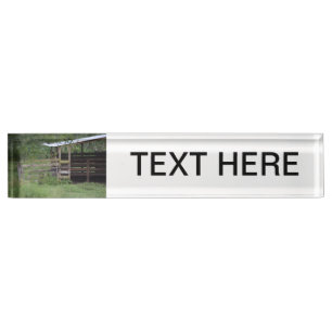 left side of wooden horse barn stall nameplate