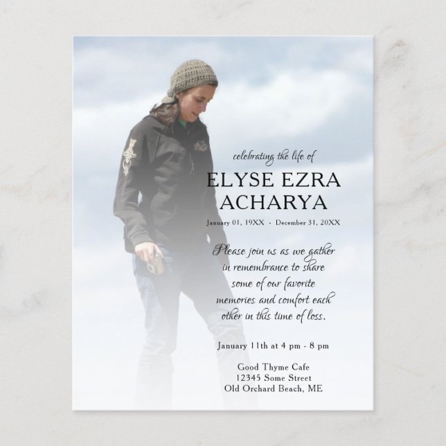 left side photo memorial card (Front)