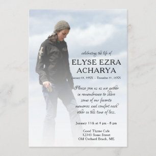 left side photo memorial card