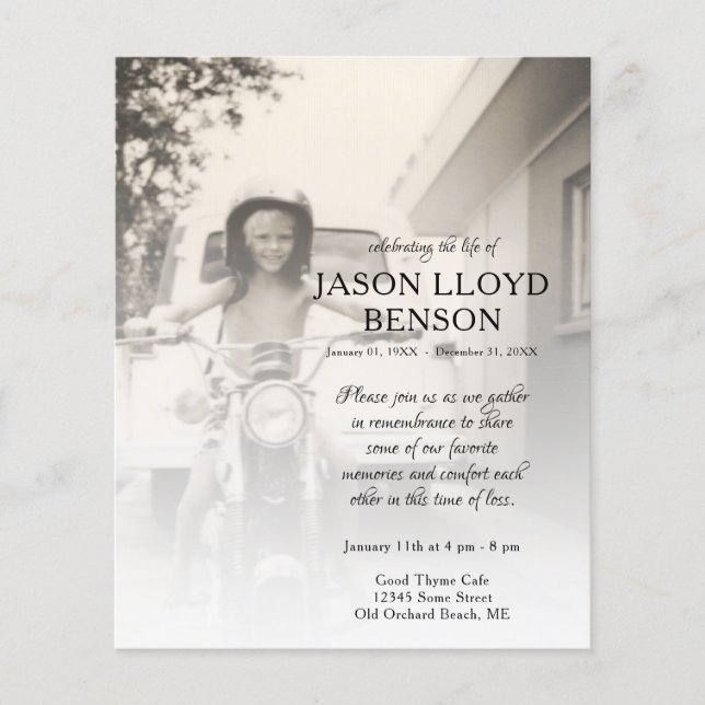 left side photo memorial card (Front)