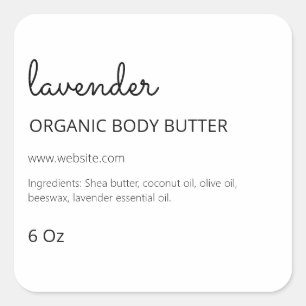 Left Sided Margin White Lavender Body Butter Label