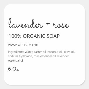 Left Sided Text White Soap Labels