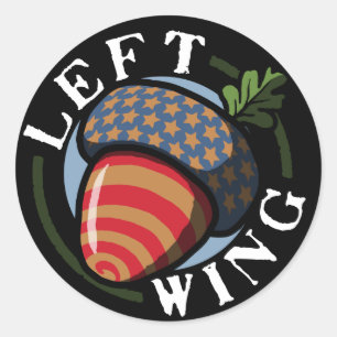 Left Wing Nut Political Classic Round Sticker