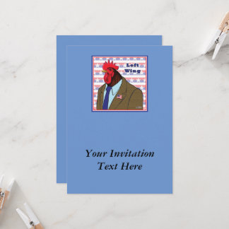 Left Wing Rooster Invitation