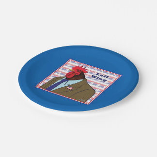 Left Wing Rooster Paper Plate