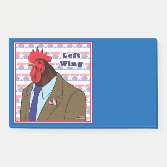 Left Wing Rooster Post-it Notes (Front)
