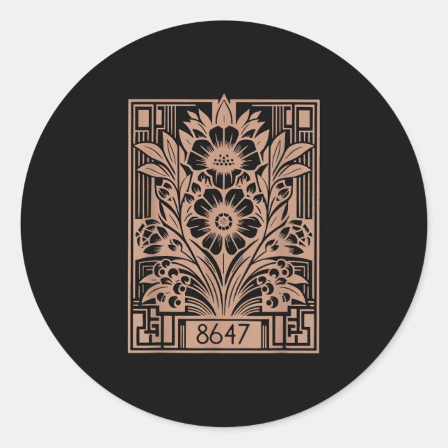 Leftist, 86 47 Anti Trump, Floral Feminist  Classic Round Sticker (Front)