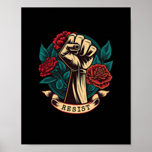 Leftist Democratic Socialist Rose Symbol Liberal A Poster