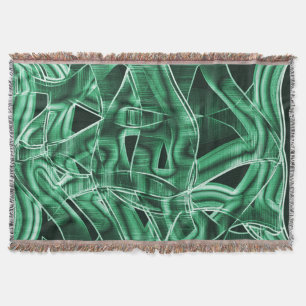 Leftover green acrylic strip, crossed overlapped throw blanket