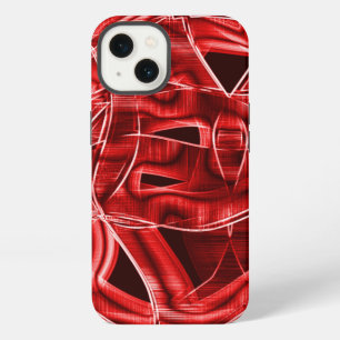 Leftover red acrylic tape crossed and overlapped iPhone 13 case