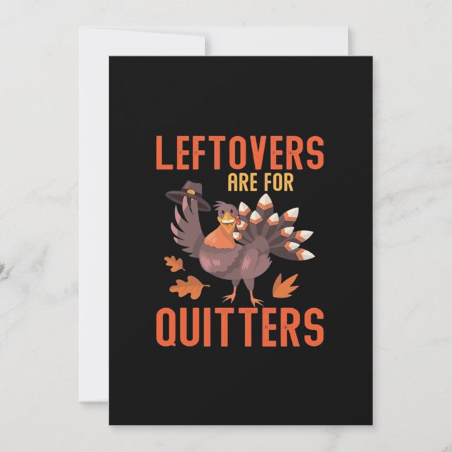 Leftovers Are For Quitters Basic Clean Holiday Card (Front)