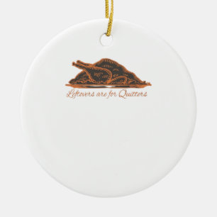 Leftovers Are For Quitters Turkey Graphic Classic Ceramic Tree Decoration