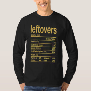 Leftovers Nutrition Facts 2022 Thanksgiving Christ T-Shirt