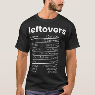 Leftovers Nutrition Facts Thanksgiving Leftover T-Shirt