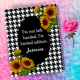 Lefty Girl Gingham Notebook – Funny Quote + Name