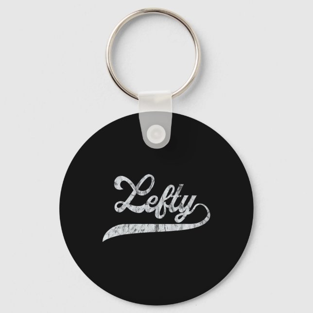 Lefty Left Handed Pride Southpaw Softll Script  Key Ring (Front)
