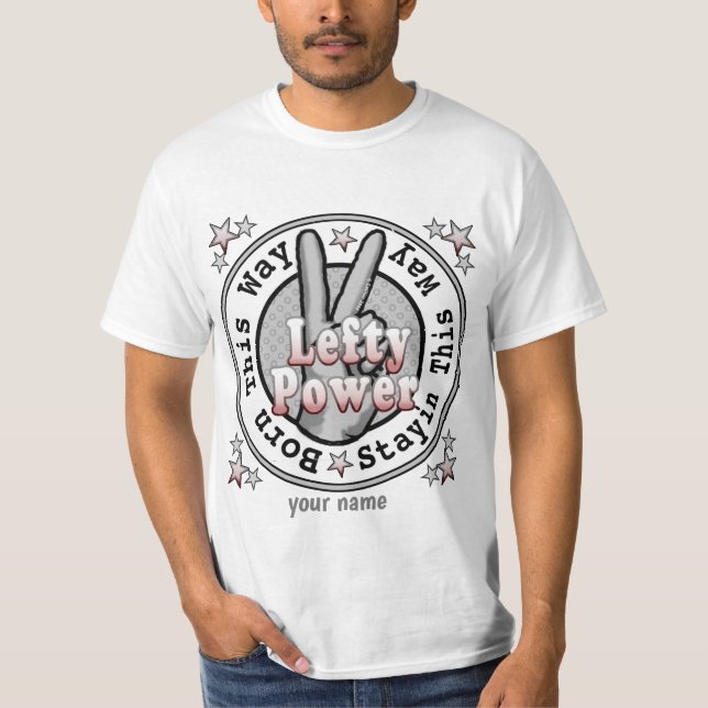 Lefty Power Left Handed  T-Shirt (Front)