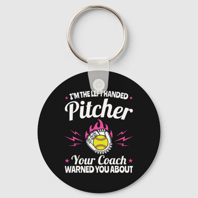 Lefty Southpaw - I'm The Left Handed Softll Pitche Key Ring (Front)