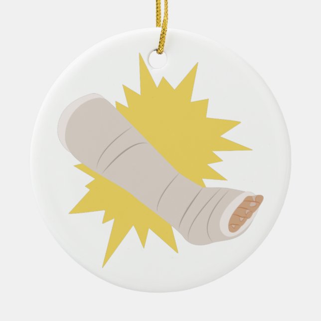 Leg Cast Ceramic Tree Decoration (Front)