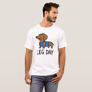 Leg Day Dachshund Funny Gym Dog Workout Humour T-Shirt