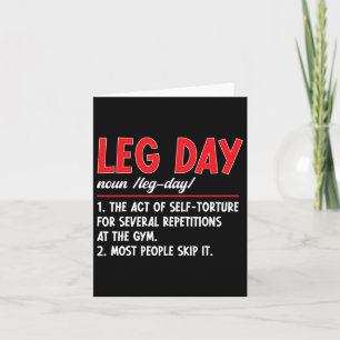 Leg Day Definition Fitness Training Workout Gym  Card