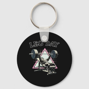 Leg Day Incline Bench Skeleton Funny Fitness Gym G Key Ring