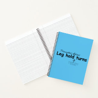 Leg Hold Turns Sky Blue and Black Notebook