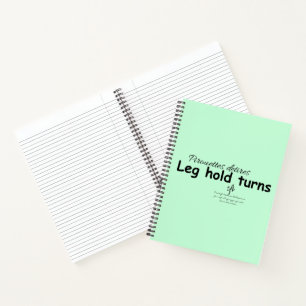 Leg Hold Turns Soft Mint and Black Notebook