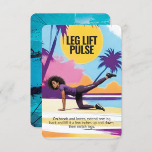 Leg Lift Pulse Fitness Card with Blue Backing