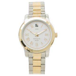Legacy Gold Clover Custom Mens Anniversary Gift Watch