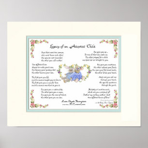 Legacy of an Adopted Child Hand Calligraphy Pink Poster