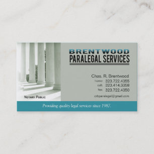Legal1 Paralegal Law Office Services Notary Public Business Card