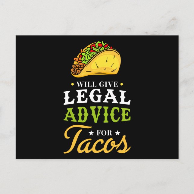 Legal Advice For Tacos Postcard (Front)