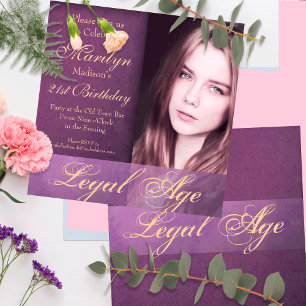 Legal Age Girl's 21st Birthday Invitation