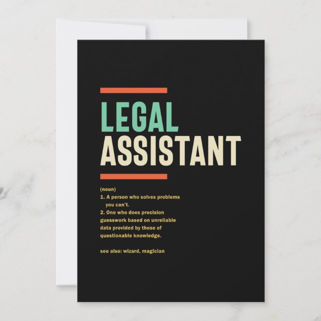 Legal Assistant Definition Thank You Card (Front)