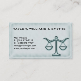 Legal Attorney Business Card Green