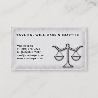 Legal Attorney Business Card Silver Grey