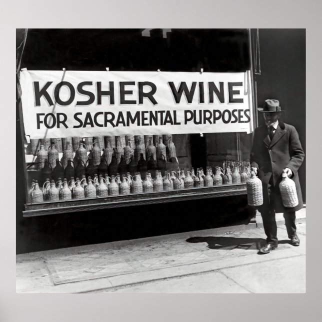 LEGAL KOSHER WINE DURING PROHIBITION ERA POSTER (Front)