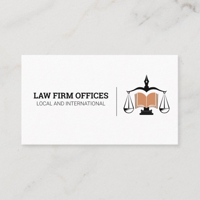 Legal Law Logo | Court and Justices System Business Card (Front)