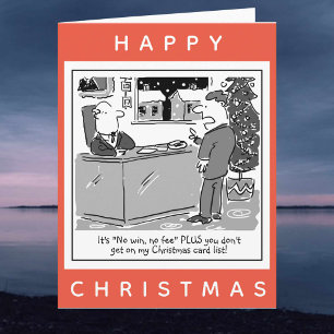 Legal Lawyer and Client Cartoon Happy Christmas Card