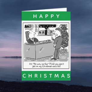 Legal Lawyer and Client Cartoon Happy Christmas Card