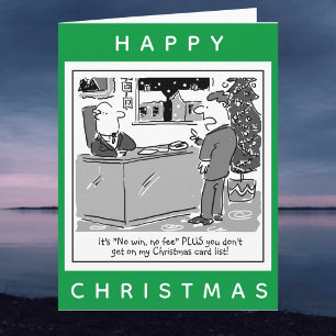 Legal Lawyer and Client Cartoon Happy Christmas Card