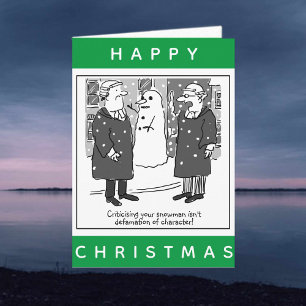 Legal Lawyers And a Snowman Cartoon Christmas Card