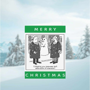 Legal Lawyers And a Snowman Cartoon Christmas Card